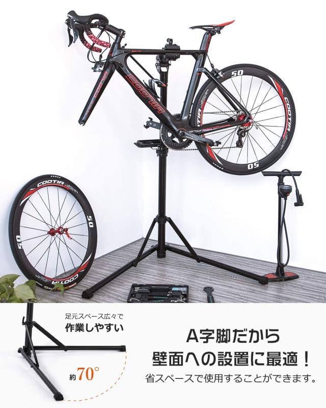 CXWXC 自転車 メンテナンススタンド 三脚 角度・高さ調整 耐荷重30kg ワークスタンド アルミ製 折りたたみ ロードバイク 洗車及び CXWXC 自転車 メンテナンススタンド 安定感 高さ調節 角度調節 ワーク
