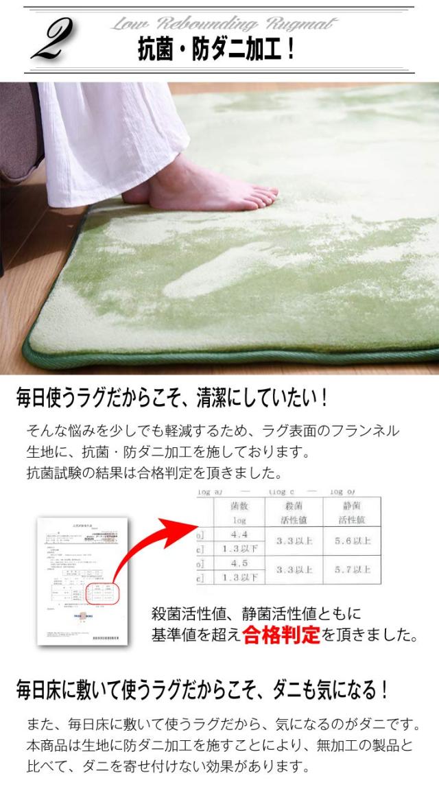 フリーリー ラグ 低反発ラグ 極厚25mm 200×250cm 抗菌・防ダニ加工 厚手 ラグマット カーペット オールシーズン 滑り止め付 マイクロフ_3