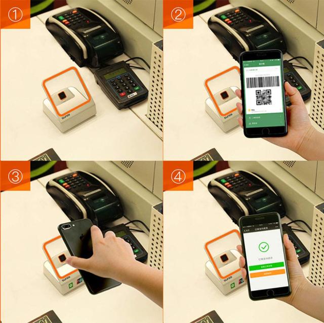 Sumeber 自動バーコードスキャナ無指向性ハイスピードCCDデスクトップQRミニバーコードリーダーハンズフリーモバイル支払いのための2M USの通販は