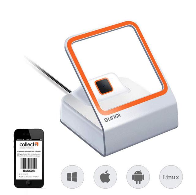 Sumeber 自動バーコードスキャナ無指向性ハイスピードCCDデスクトップQRミニバーコードリーダーハンズフリーモバイル支払いのための2M USの通販は