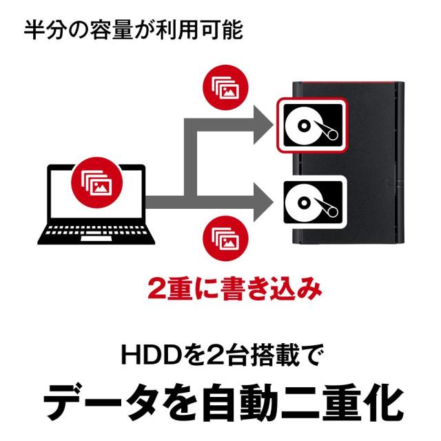 バッファロー BUFFALO NAS スマホ/タブレット/PC対応 ネットワークHDD USB 4TB LS220D0402G 【データを守るRAID1対応モデル】_3