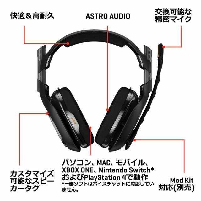 Astro ゲーミングヘッドセット PS4 対応 A40TR-PCBK ブラック ヘッドセット 有線 Dolby 7.1ch 3.5mm usb A40  TR PS4/PC/Xbox/Switch/スマの通販はau PAY マーケット - 昴マーケット | au PAY マーケット－通販サイト