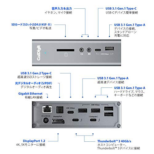 CalDigit TS3 Plus/Thunderbolt Station 3 Plus/Thunderbolt 3  ドッキングステーション（スペースグレイ・0.7mケーブル付き）［TS3Plus-Jの通販はau PAY マーケット - KiraKira Market  | au PAY マーケット－通販サイト