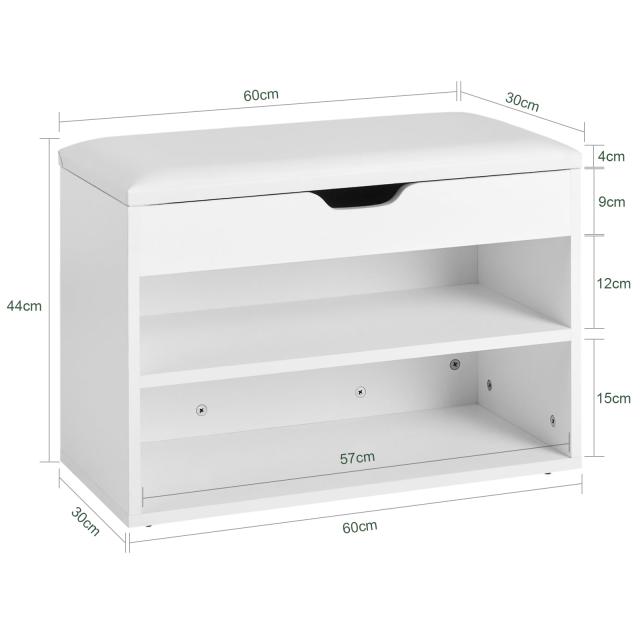 SoBuy 玄関ベンチ シューズラック 下駄箱 靴箱 幅60*奥行30*高さ44cm 小物収納 シューズボックス 収納ベンチ 玄関収納 靴入れ 収納 スツ_2