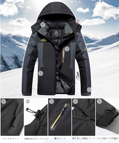 TACVASEN] ウンテンジャケット スキーウェア 登山服 メンズ アウトドア
