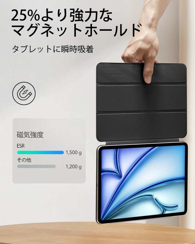 ESR iPad Air 第5世代 ケース(2022) マグネット吸着式 iPad Air 第4