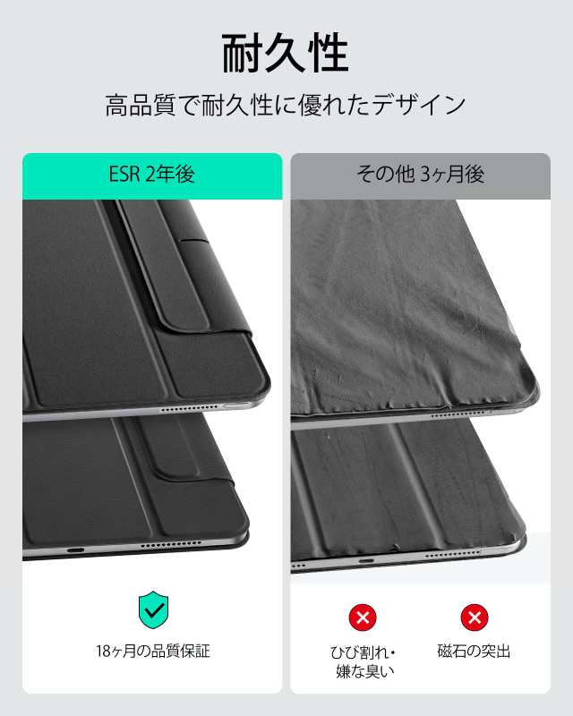 ESR iPad Air 第5世代 ケース(2022) マグネット吸着式 iPad Air 第4