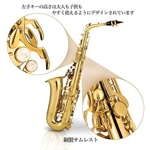 Eastar アルトサックス E Saxophone ゴールドラッカー サクソフォン ...