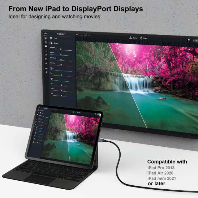 BENFEI 1.8m USB Type C - DisplayPort ケーブル【4K@60Hz 2K@144Hz