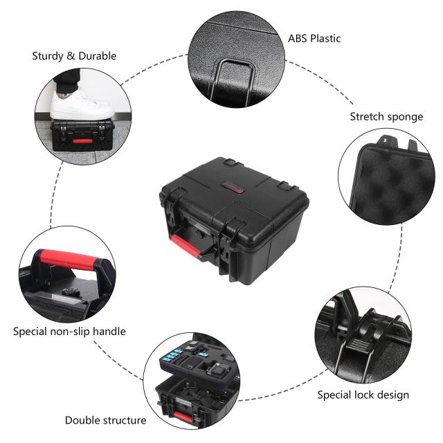 Smatree Hero11/10/9/8/7/6/5/4/3/3+/2/1/max用防水ハードケース 、DJI Osmo Actionにも対応 カメラ3台同時収納可能 11.7リットル 大容量