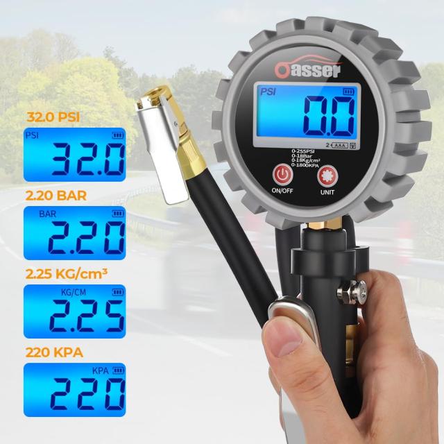 ACCエアーゲージ 送料無料】3連 2独 前輪/後輪/タンク エアサス デジタル