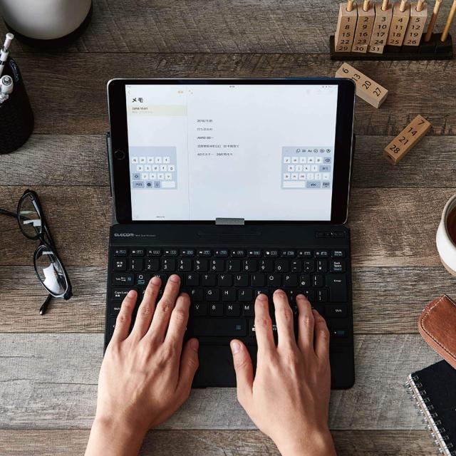 エレコム キーボード Bluetooth タブレット汎用ケース一体型 8.5~11.1インチ(iPad Pro 9.7/10.5/11対応)ブラック TK-CAP02BK_6