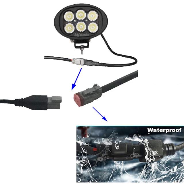 トラクター 作業灯 広角 60W LEDフォグランプ 作業照明 ブラケット DTコネクタキット付き LEDサブライト IP68防水 12V 24V兼用 角度調整_5