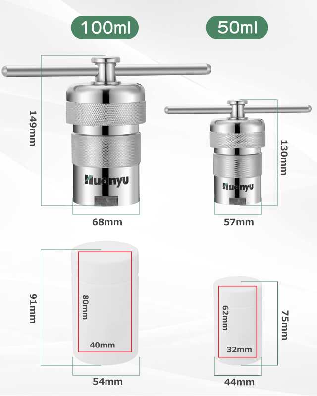 Huanyu 100ml 高圧反応器 小型オートクレーブ 220℃ 6MPa 304ステンレス PTFE内殻 反応容器 水熱合成消化缶  強酸/有機溶剤/不溶性物質なの通販はau PAY マーケット - hkマーケット | au PAY マーケット－通販サイト