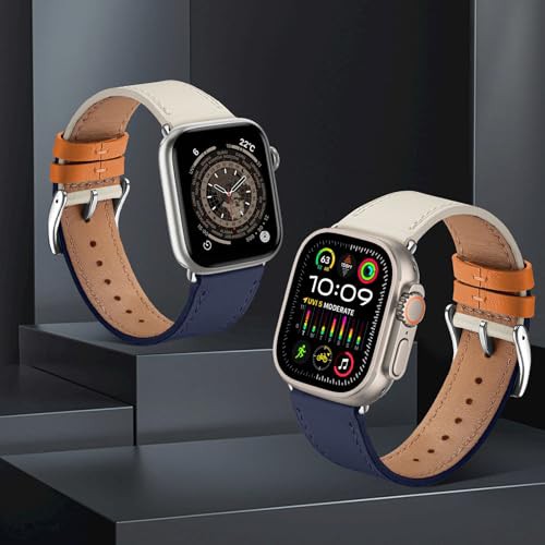 Amazon.co.jp: コンパチブル アップルウォッチ バンド 革 46mm