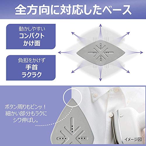 日立 衣類スチーマー スチームアイロン ワンプッシュ連続スチーム 3段階温度切替 持ちやすいハンドル ブラシ付き CSI-RX2 W ホワイト_9