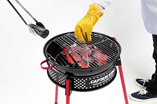 キャプテンスタッグ(CAPTAIN STAG) 丸焼きコンロ 食べ物屋 かがり火台 噴煙相応う ボンネット付き添い人 1台3役 アメリカン イージーグリル typeI