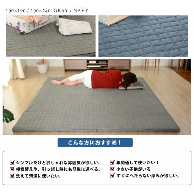 セルタン ラグマット Mサイズ カバーが洗える 和楽のZONIA インディゴブルー 日本製 A826a-626DBL_2