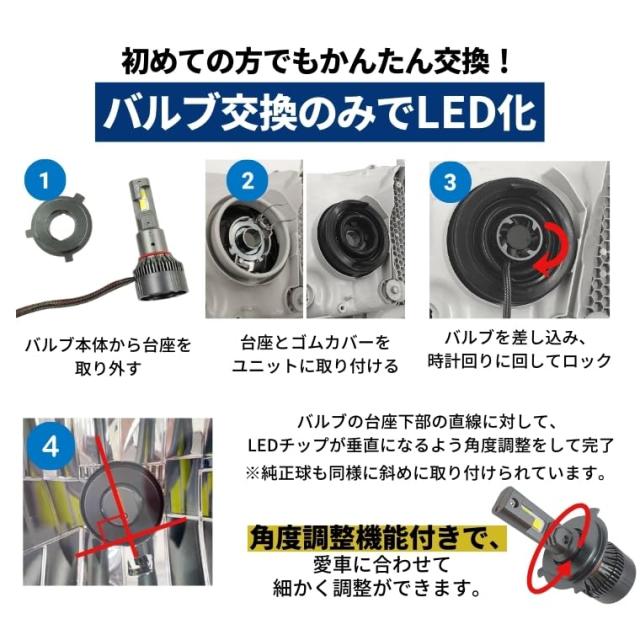 fcl.(エフシーエル) H4 Hi/Lo LEDヘッドライト バルブ ホワイト 白 6200lm ファン付き 車検対応 12V 車専用 左右分2個入り_7