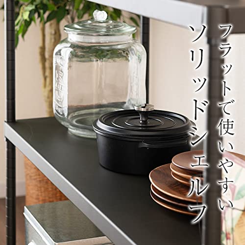 ドウシシャ ルミナス ノワール ラック スチールラック パーツ 棚板 スチールシェルフ ソリッドシェルフ 幅111×奥行41cm 耐荷重80kg ポー_2