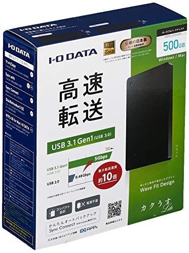 I-O DATA USB 3.1 Gen 1対応ポータブルハードディスク「高速カクうす