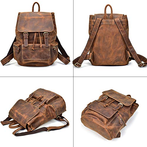 [Luufan] 本革 リュックサック メンズ 14インチPC収納 大容量 リュック 通勤通学 バックパック A4対応 ビジネスリュック 牛革 ディバッグの通販は