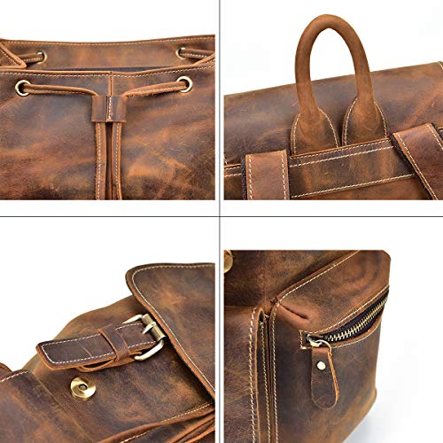 [Luufan] 本革 リュックサック メンズ 14インチPC収納 大容量 リュック 通勤通学 バックパック A4対応 ビジネスリュック 牛革 ディバッグの通販は