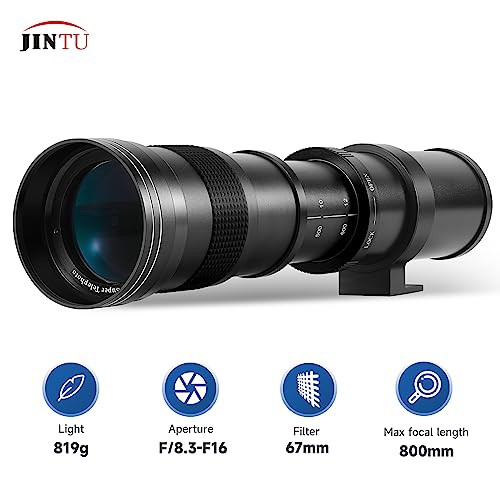 JINTU 420-800mm 望遠ズームレンズF/8.3-F16 キヤノン用80D, 70D, 77D, 60D, 60Da, 1Ds, Mark  III and II 7D, 6D, 5D, 5DS Rebel T7i, T7の通販はau PAY マーケット - みんなのSHOP | au  PAY マーケット－通販サイト