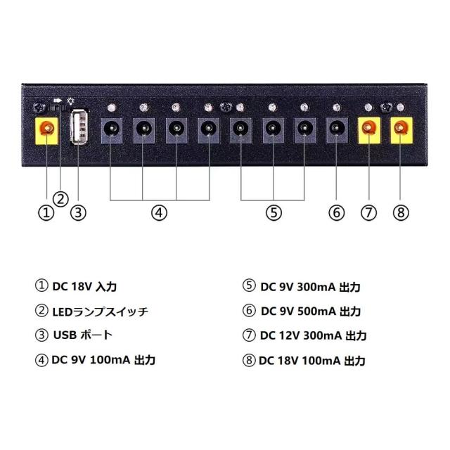 GOKKO AUDIO パワーサプライ エフェクターペダル用 エレキギター用