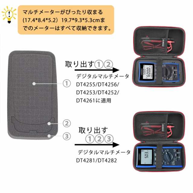 RLSOCO 収納ケース 互換性 HIOKI (日置電機) デジタルマルチメータ ...