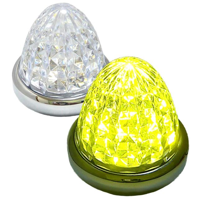 Customize（カスタマイズ） 24V トラック用 LED マーカーランプ サイド マーカー 8面クリスタルカット仕様 16LED 汎用 10個 セット ブル_7