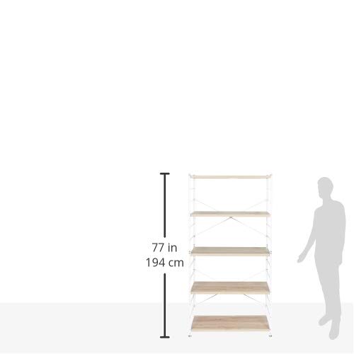 山善(YAMAZEN) オープンシェルフ アンティークアイボリー 5段 MWS-16845(AIV/SWH)
