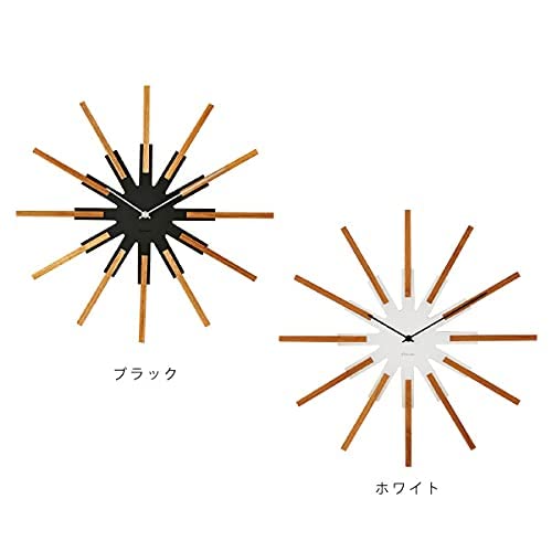 インターフォルム 掛け時計 シリオ CL-3346BK ホワイト ブラック 木 ウッド スイープムーブメント 44？_5