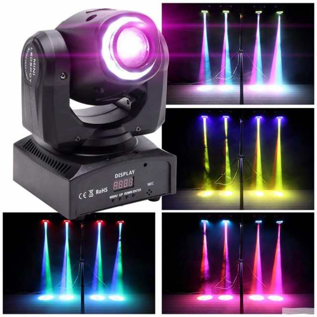 U`King 60W ムービングヘッドライト ステージライト LED 舞台照明 照明リング付き (リモコンなし) 8色 8つのゴボ DMX512  RGBW 音声起動 の通販はau PAY マーケット - なんでん屋 au PAY マーケット店 | au PAY マーケット－通販サイト