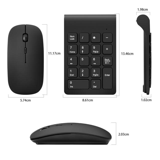 Lefon ワイヤレステンキー マウスセット 2.4G 数字キーボード＆マウス