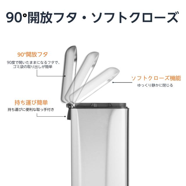 Amazonベーシック ゴミ箱 40L(40リットル) ソフトクローズ 静音 ふた 
