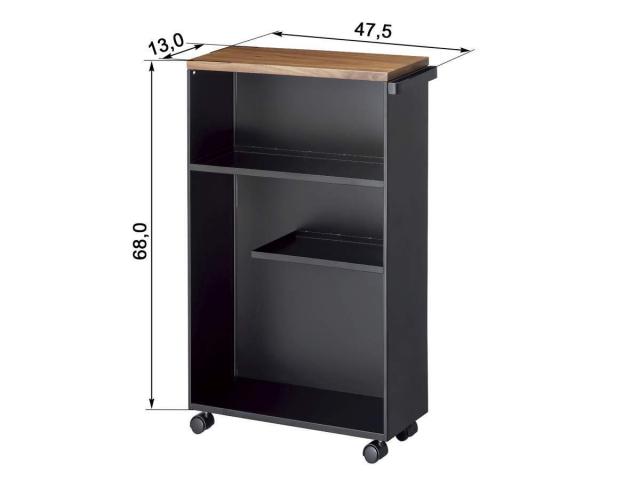 山崎実業(Yamazaki) ハンドル付き スリム トイレラック ブラック 約W13XD47.5XH68.5cm タワー【本体完成品:キャスターのみお客様取り付け_8