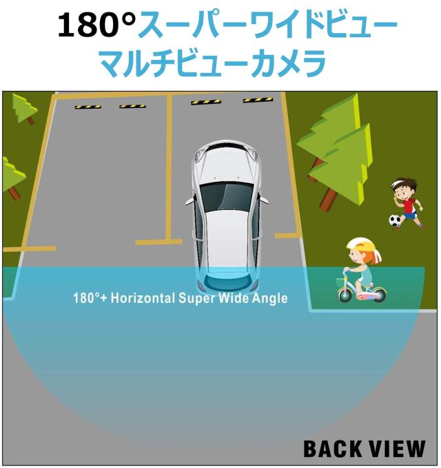 PARKVISION マルチビューバックカメラ フロントカメラ 広角 水平180°垂直120°広角レンズ HD CMOSセンサー採用 6種類のマルチ表示画面_1