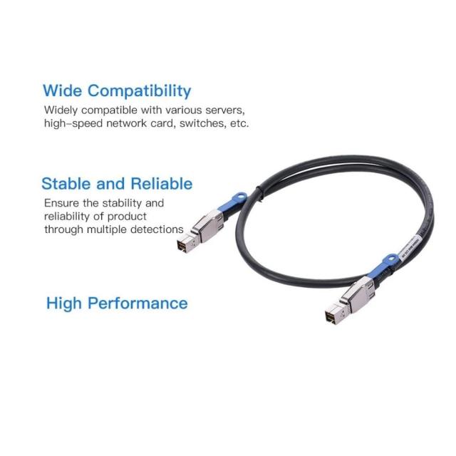 JSER 外部 Mini SAS HD SFF-8644 → Mini SAS 高密度HD SFF-8644 データサーバー RAID ケーブル 50cm 12Gbps_3