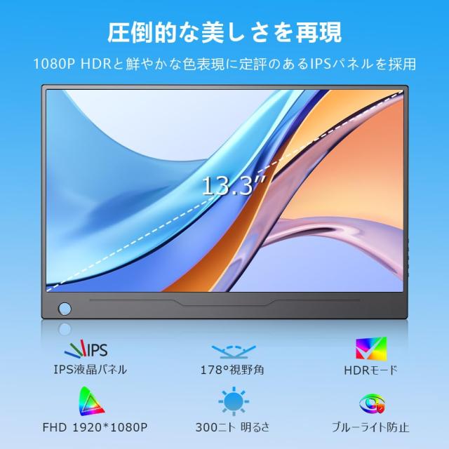 EVICIV モバイルモニター 13.3インチ 1920*1200 ポータブル