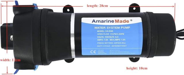 給水 排水ポンプ 自吸式ウォーターポンプ 40PSI 17L/min Amarine-made 給水 排水ポンプ 自吸式ウォーターポンプ