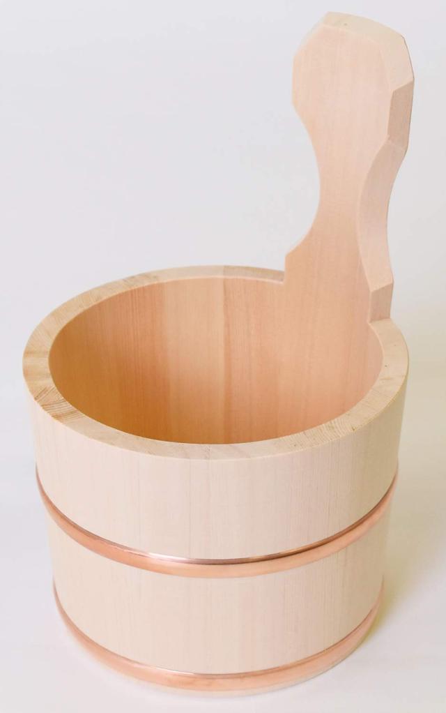 【新着商品】木曽工芸 湯おけ 日本製 木製 ひのき 丸湯桶 銅タガ (小) 22 Amazon｜木曽工芸 湯おけ 日本製 木製 ひのき 丸湯桶 銅タガ (小) 22.5