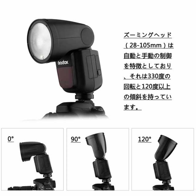 Godox正規品＆技適マーク】Godox V1-C ラウンドヘッドカメラフラッシュCanon 用 76Ws 2.4G TTL フラッシュ ストロボ 1  / 8000 HSS 480の通販はau PAY マーケット - hkマーケット | au PAY マーケット－通販サイト