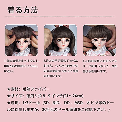 Tanoshow（たのショー）1/3ドール用ウィッグ ストレート ロング 人形用 