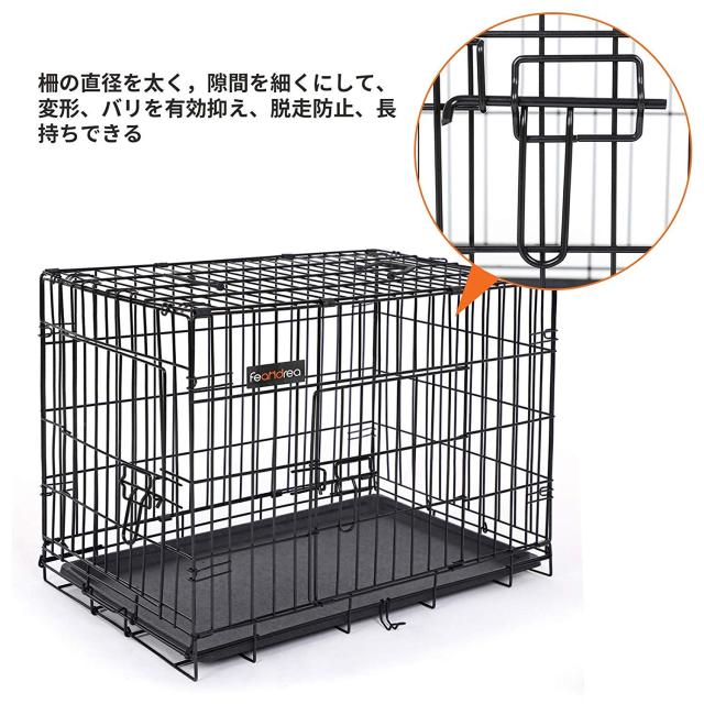 FEANDREA ペットケージ 107x70x77.5cm 室内外兼用 犬 猫 トレー FEANDREA ペットケージ 107x70x77.5cm 室内外兼用 犬 猫 トレー