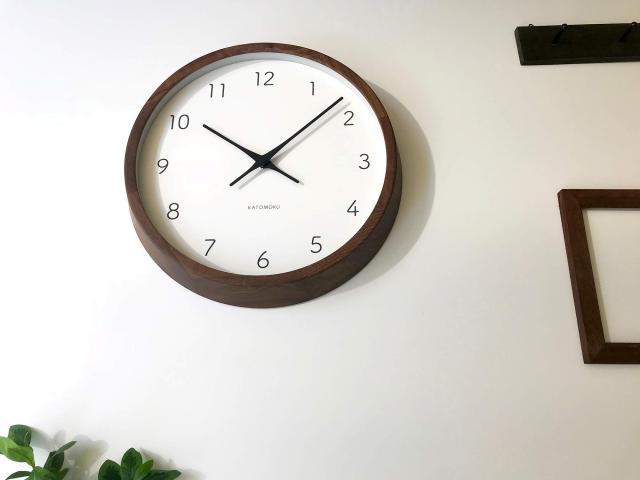 KATOMOKU Muku Clock 7 電波時計 ウォールナット 連続秒針ムーブメント km-93RC φ306mm (ウォールナット)_2