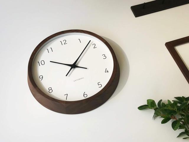 KATOMOKU Muku Clock 7 電波時計 ウォールナット 連続秒針ムーブメント km-93RC φ306mm (ウォールナット)_3