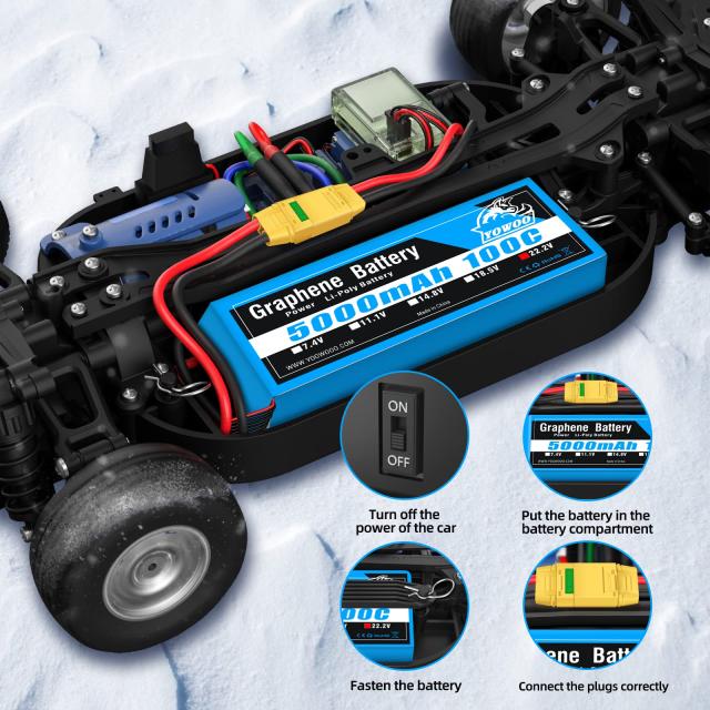 Yowoo RC リポバッテリー6S 5000mAh 100C 22.2vグラフェンバッテリー with XT90S Plug for RC DJI EDF飛行機クアッドコプターヘリコプタ_1
