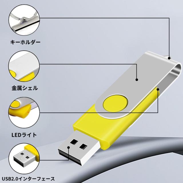 TEWENE USBメモリ 1GB 50個セット 10色 回転式 フラッシュメモリー フラッシュドライブ USBフラッシュメモリー USB2.0 コンパクト (1GB,_2