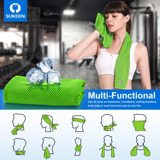 Sukeen 冷感タオル 100x30cm 冷感タオル 柔らかく通気性の良い冷感